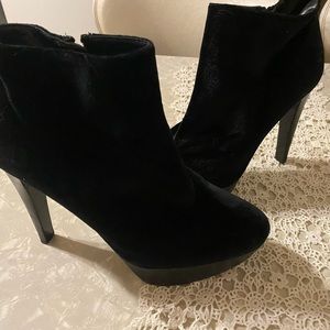 Stuart weitzman platform velvety heels